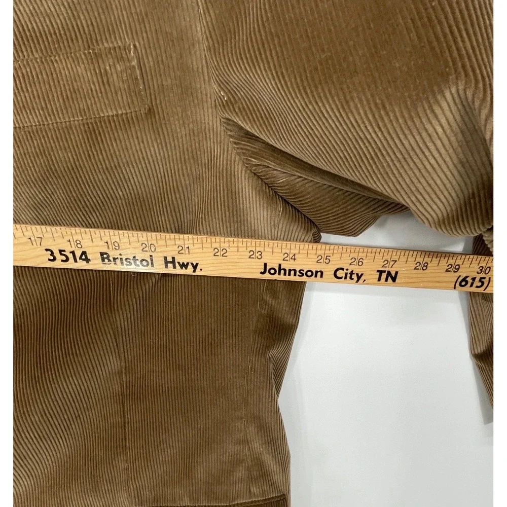 Saddlebred Mens Blazer‎ 46L Corduroy Tan Brown Two Button Sport Coat Preppy